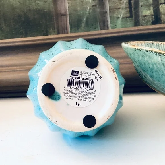 Turquoise Ceramics Set Of 3 Mixed Pieces Vases Square Bowl Home Accents Decor - Picture 7 of 12